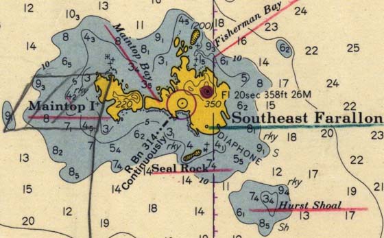 Map Of The Farallon Islands 
 Public domain image 
 Source is NOAA (the U.S. National Oceanic and Atmospheric Administration)